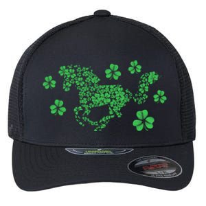 Irish Horse Lover Horseback Riding Equestrian Rider Shamrock Great Gift Flexfit Unipanel Trucker Cap