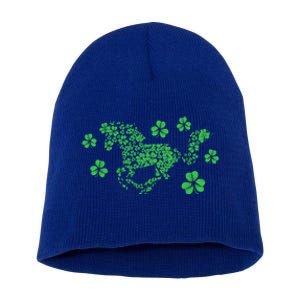 Irish Horse Lover Horseback Riding Equestrian Rider Shamrock Great Gift Short Acrylic Beanie