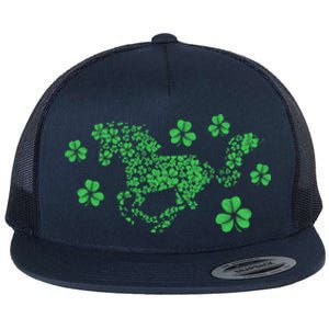 Irish Horse Lover Horseback Riding Equestrian Rider Shamrock Great Gift Flat Bill Trucker Hat