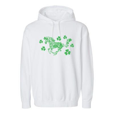 Irish Horse Lover Horseback Riding Equestrian Rider Shamrock Great Gift Garment-Dyed Fleece Hoodie