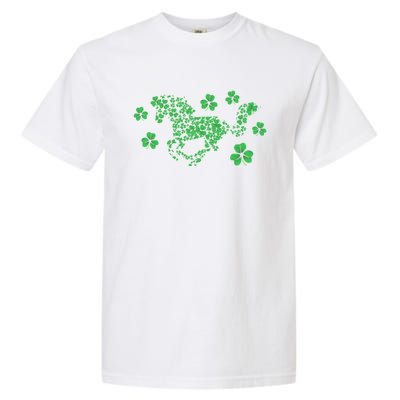 Irish Horse Lover Horseback Riding Equestrian Rider Shamrock Great Gift Garment-Dyed Heavyweight T-Shirt