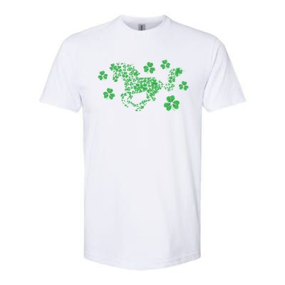 Irish Horse Lover Horseback Riding Equestrian Rider Shamrock Great Gift Softstyle CVC T-Shirt