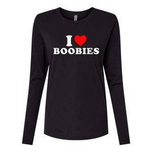 I Heart Love Boobies Womens Cotton Relaxed Long Sleeve T-Shirt