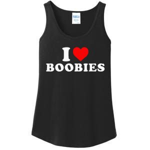 I Heart Love Boobies Ladies Essential Tank