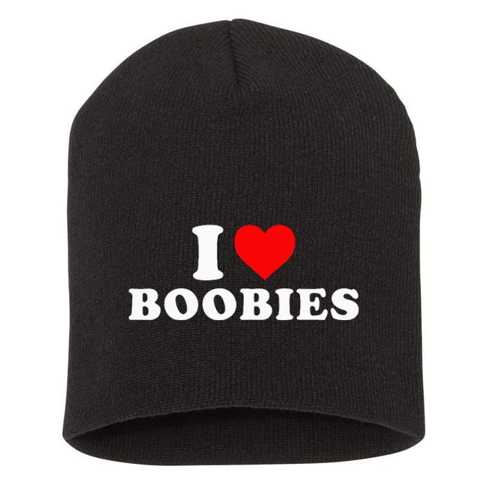 I Heart Love Boobies Short Acrylic Beanie