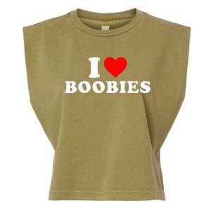 I Heart Love Boobies Garment-Dyed Women's Muscle Tee