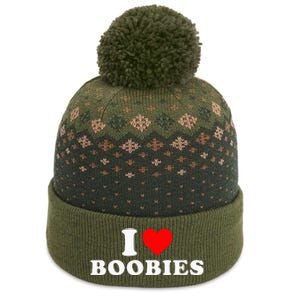 I Heart Love Boobies The Baniff Cuffed Pom Beanie