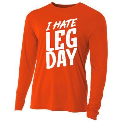 I Hate Leg Day Workout Wheelchair Cool Gift Cooling Performance Long Sleeve Crew