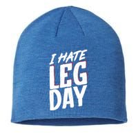 I Hate Leg Day Workout Wheelchair Cool Gift Sustainable Beanie