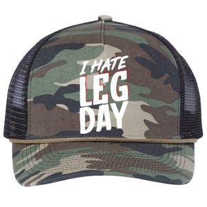 I Hate Leg Day Workout Wheelchair Cool Gift Retro Rope Trucker Hat Cap