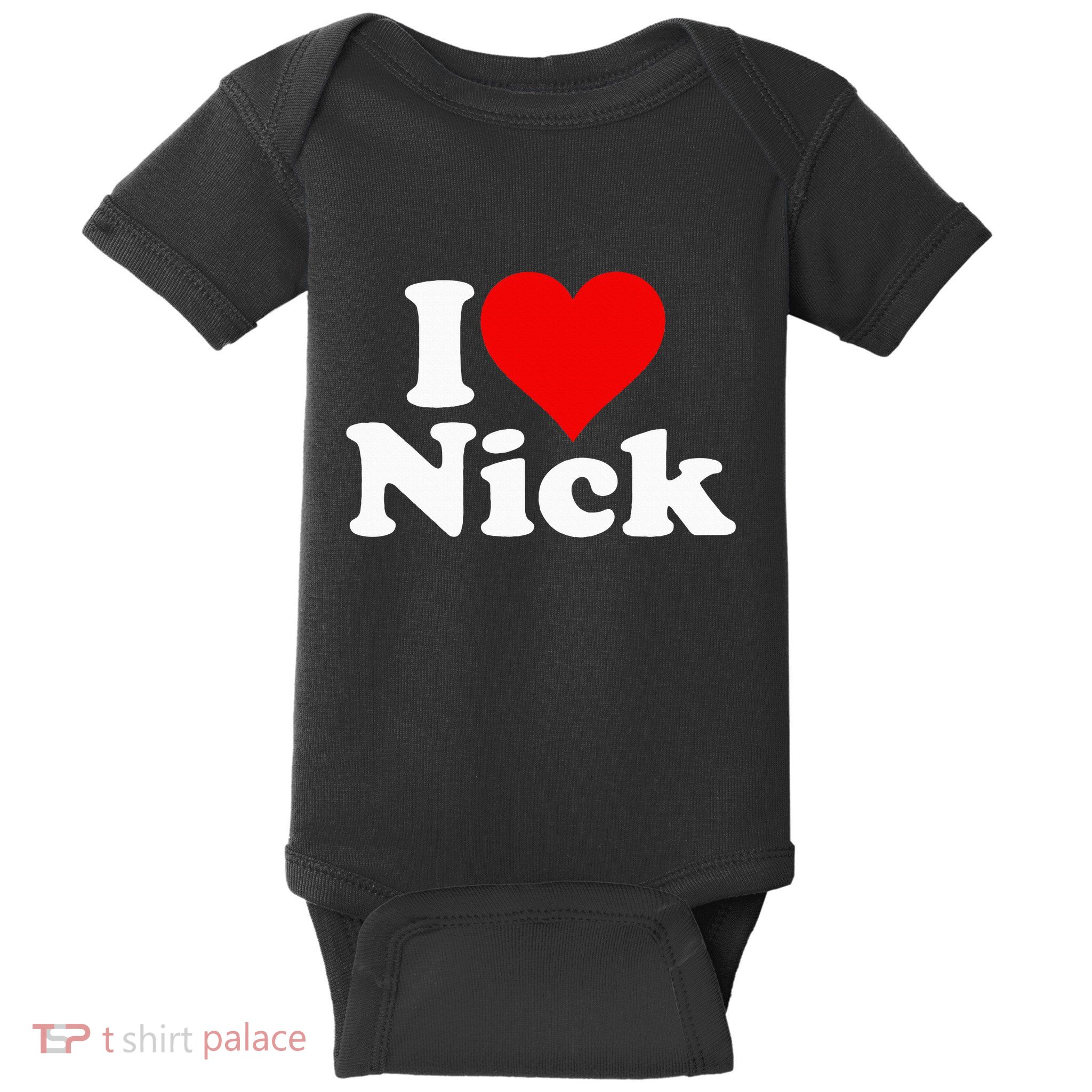 I Heart Love Nick Nicholas Baby Bodysuit