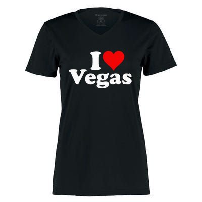 I Heart Love Las Vegas Nevada Women's Momentum V-Neck T-Shirt