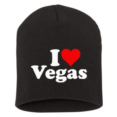 I Heart Love Las Vegas Nevada Short Acrylic Beanie