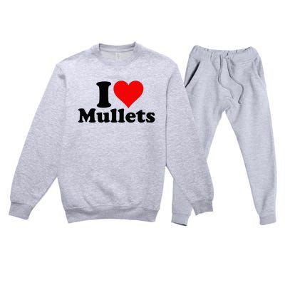 I Heart Love Mullets Premium Crewneck Sweatsuit Set