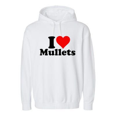 I Heart Love Mullets Garment-Dyed Fleece Hoodie