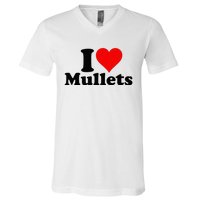 I Heart Love Mullets V-Neck T-Shirt