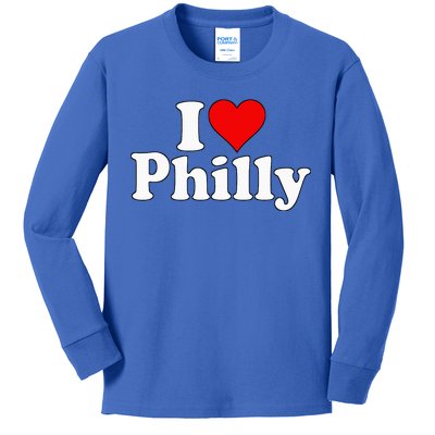 I Heart Love Philadelphia Pennsylvania Kids Long Sleeve Shirt