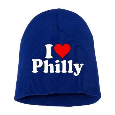 I Heart Love Philadelphia Pennsylvania Short Acrylic Beanie