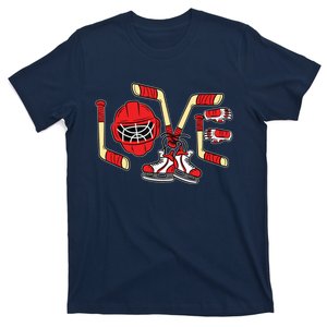 Ice Hockey Love Valentines Day Cool Sports Lover T-Shirt