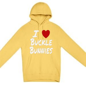 I Heart (Love) Buckle Bunnies Country Rodeo Cow Cow Premium Pullover Hoodie