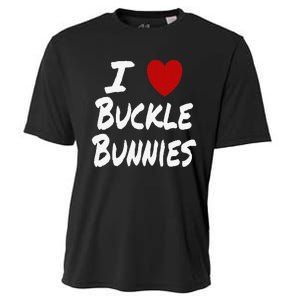 I Heart (Love) Buckle Bunnies Country Rodeo Cow Cow Cooling Performance Crew T-Shirt