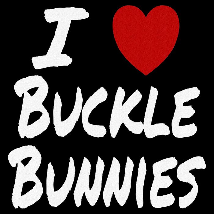 I Heart (Love) Buckle Bunnies Country Rodeo Cow Cow Long Sleeve Shirt