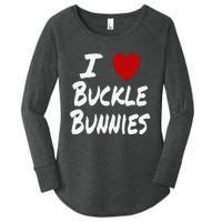 I Heart (Love) Buckle Bunnies Country Rodeo Cow Cow Women's Perfect Tri Tunic Long Sleeve Shirt