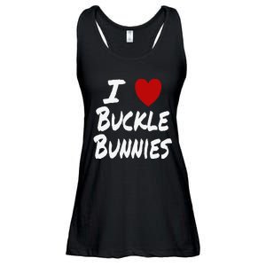 I Heart (Love) Buckle Bunnies Country Rodeo Cow Cow Ladies Essential Flowy Tank