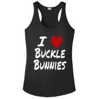 I Heart (Love) Buckle Bunnies Country Rodeo Cow Cow Ladies PosiCharge Competitor Racerback Tank