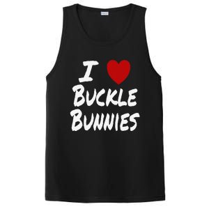 I Heart (Love) Buckle Bunnies Country Rodeo Cow Cow PosiCharge Competitor Tank