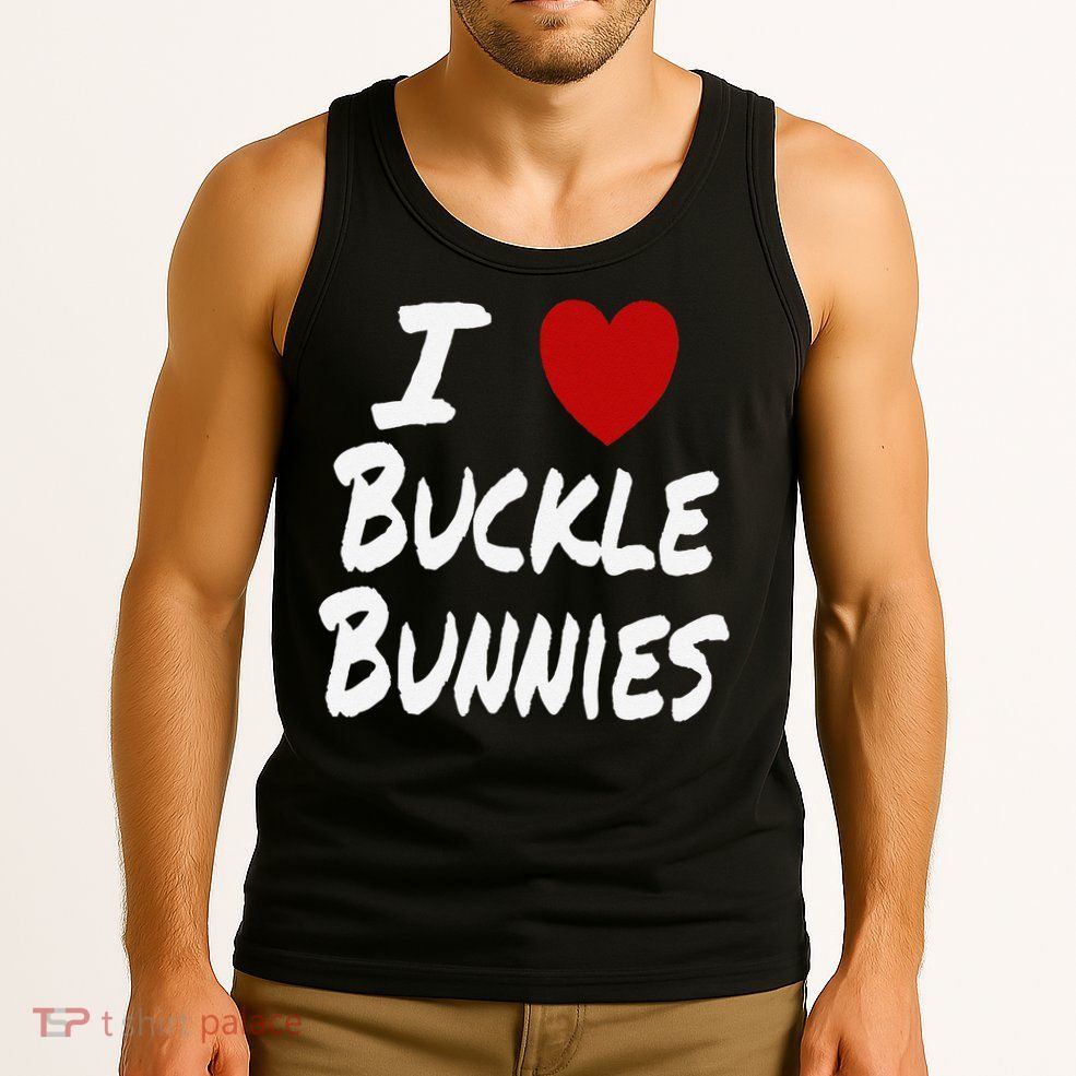 I Heart (Love) Buckle Bunnies Country Rodeo Cow Cow Tank Top