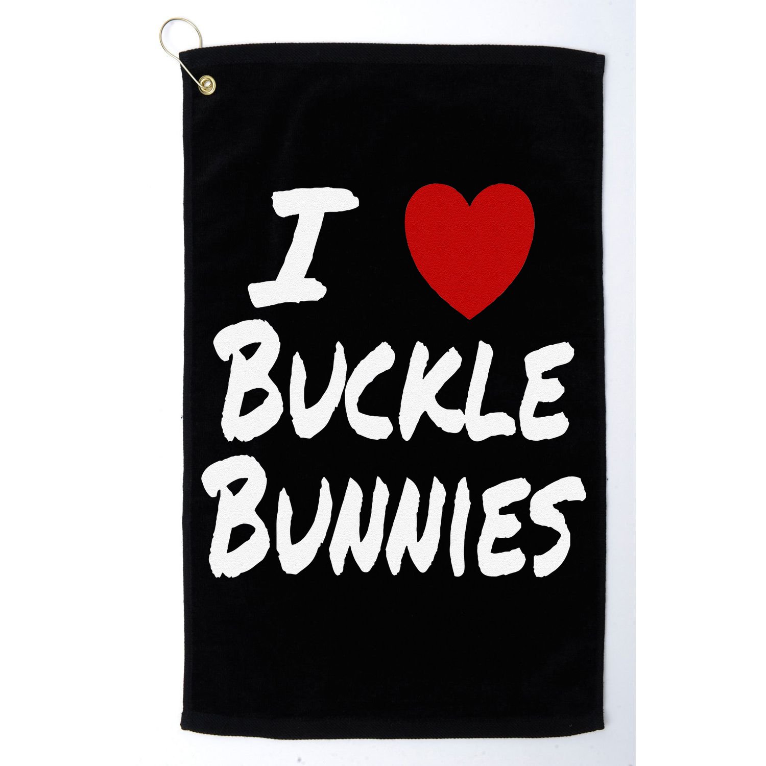 I Heart (Love) Buckle Bunnies Country Rodeo Cow Cow Golf Towel