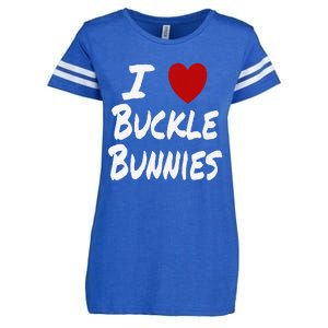 I Heart (Love) Buckle Bunnies Country Rodeo Cow Cow Enza Ladies Jersey Football T-Shirt