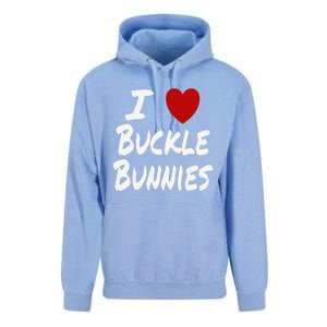 I Heart (Love) Buckle Bunnies Country Rodeo Cow Cow Unisex Surf Hoodie