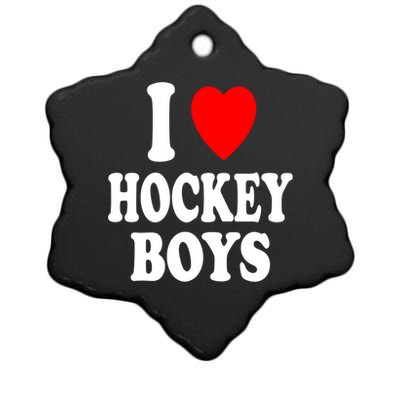 I Heart (Love) Hockey Skating Ice Attraction Hot Sexy Gift Ceramic Star Ornament