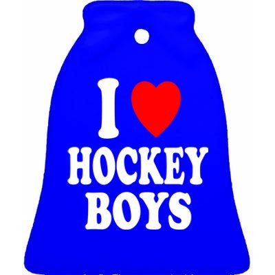 I Heart (Love) Hockey Skating Ice Attraction Hot Sexy Gift Ceramic Bell Ornament