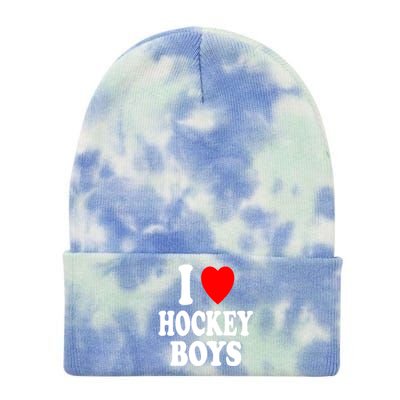 I Heart (Love) Hockey Skating Ice Attraction Hot Sexy Gift Tie Dye 12in Knit Beanie