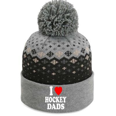 I Heart (Love) Hockey Dads Skating Ice Attraction Hot Sexy Funny Gift The Baniff Cuffed Pom Beanie