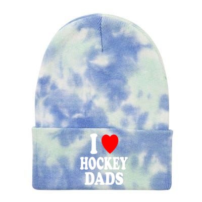 I Heart (Love) Hockey Dads Skating Ice Attraction Hot Sexy Funny Gift Tie Dye 12in Knit Beanie