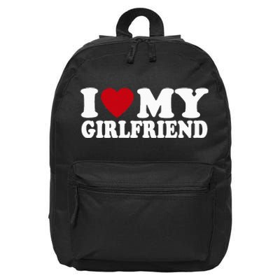  I Heart My Girlfriend GF I Love My Girlfriend 16 in Basic Backpack