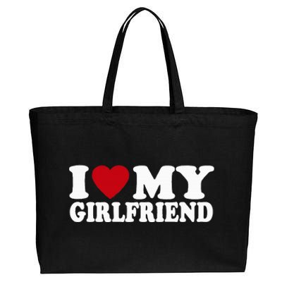  I Heart My Girlfriend GF I Love My Girlfriend Cotton Canvas Jumbo Tote