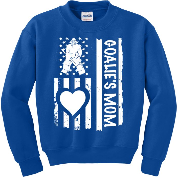 Ice Hockey Mom Goalie Usa Flag Gift Kids Sweatshirt