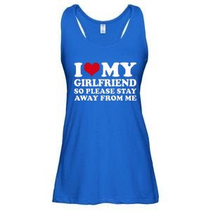 I Heart My Girlfriend So Please Stay Away  Ladies Essential Flowy Tank