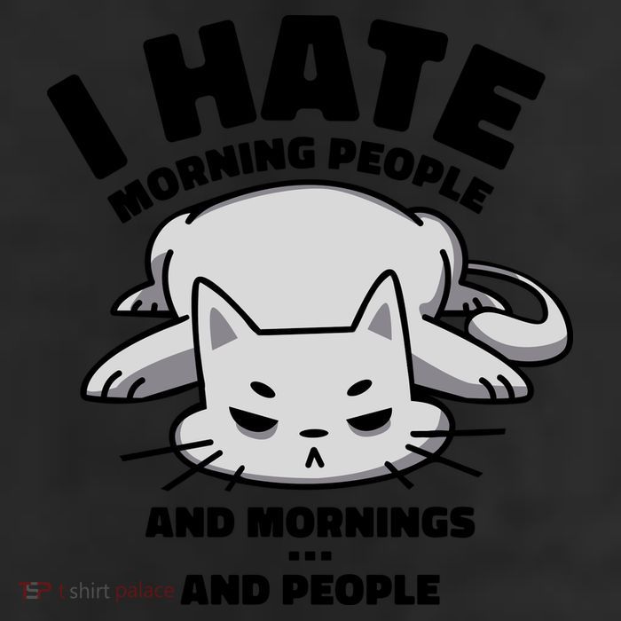 I Hate Mornings And People Funny Cat Cool Comfort Performance Bucket Hat