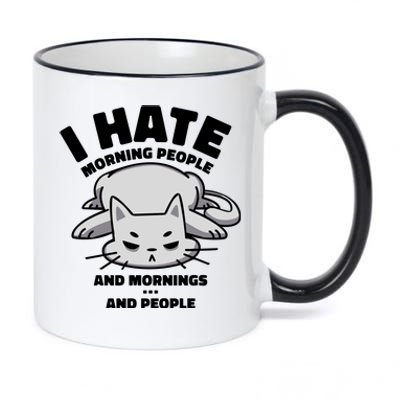 I Hate Mornings And People Funny Cat 11oz Black Color Changing Mug