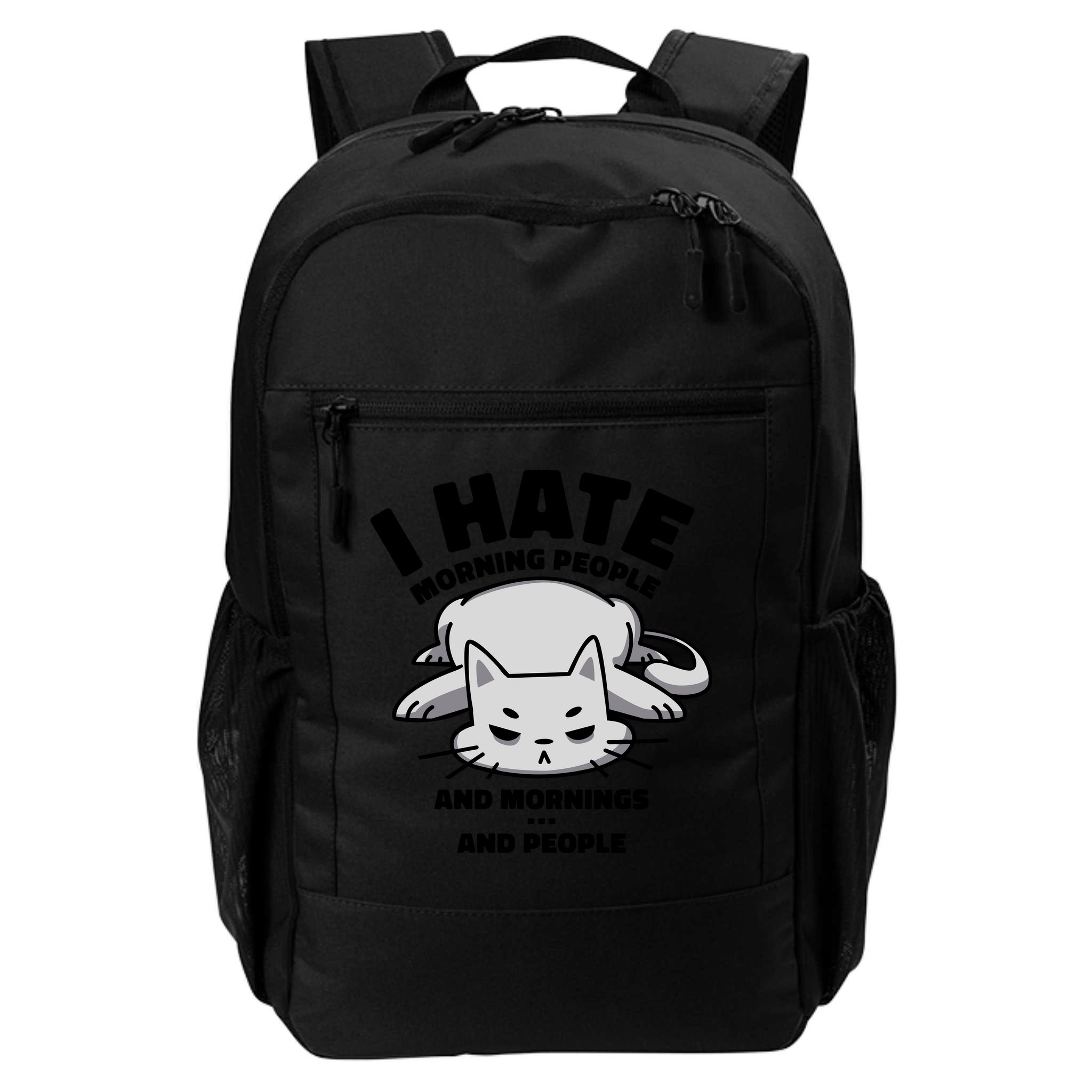 I Hate Mornings And People Funny Cat Backpack