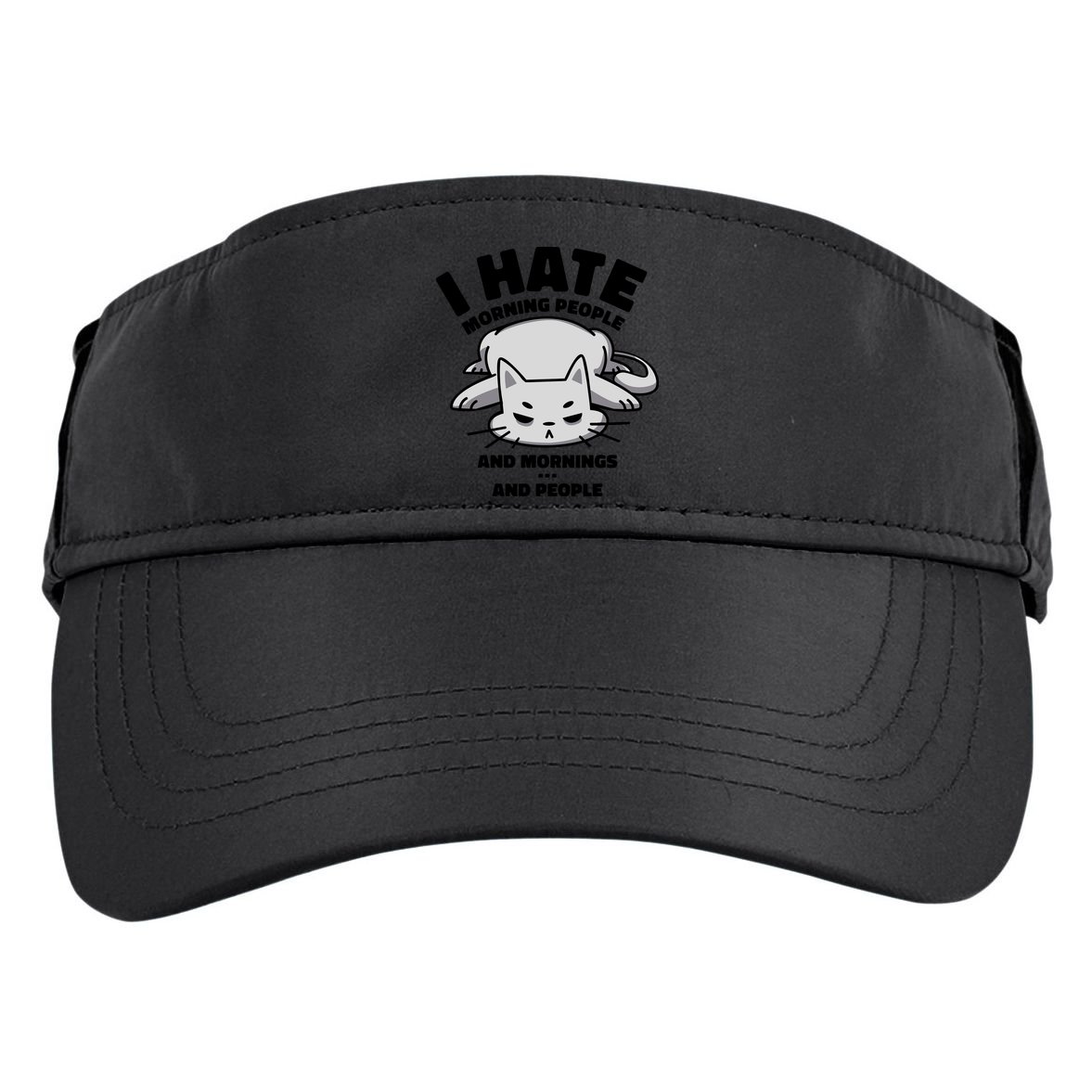 I Hate Mornings And People Funny Cat Adult Drive Performance Visor