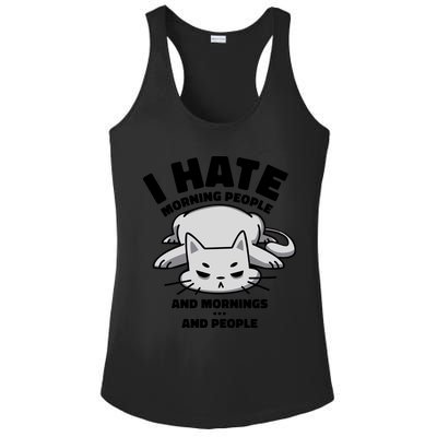 I Hate Mornings And People Funny Cat Ladies PosiCharge Competitor Racerback Tank