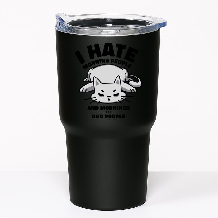 I Hate Mornings And People Funny Cat Tumbler