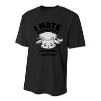 I Hate Mornings And People Funny Cat Youth Performance Sprint T-Shirt